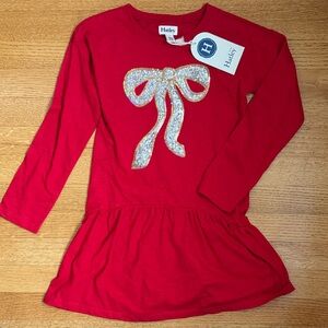 Hatley Red Dress with Glittering Silver Bow